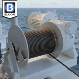 Hydraulic winch with ocean in the background